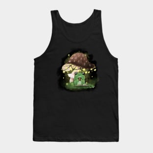 Just a Little Frog with a Book under a Mushroom Tank Top